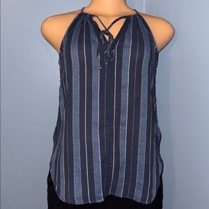 LOFT Chic Striped Halter Top, Size XXSP